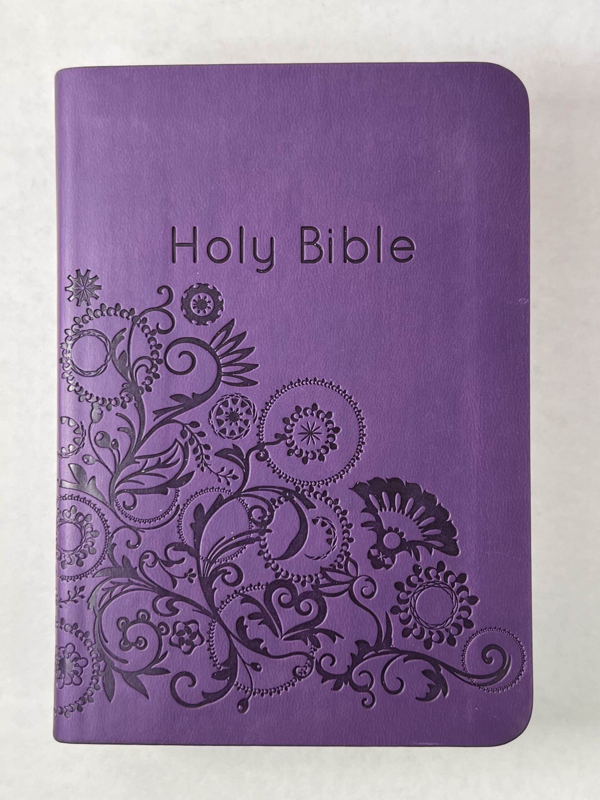 KJV Large Print Compact Reference Bible Purple Flowers Color